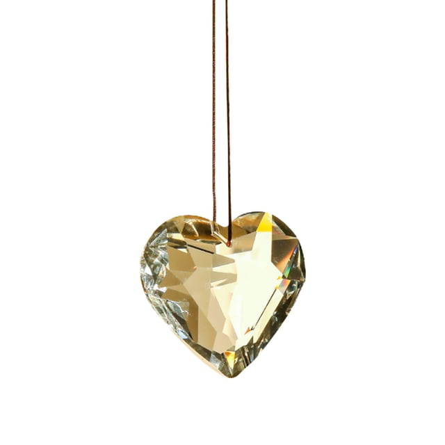 Christmas Tree Decorations,Sun Catchers with Colored Crystals and Prisms Glass Hanging Pendant Suncatchers,1.77in Heart for Tree,Artificial Christmas Tree