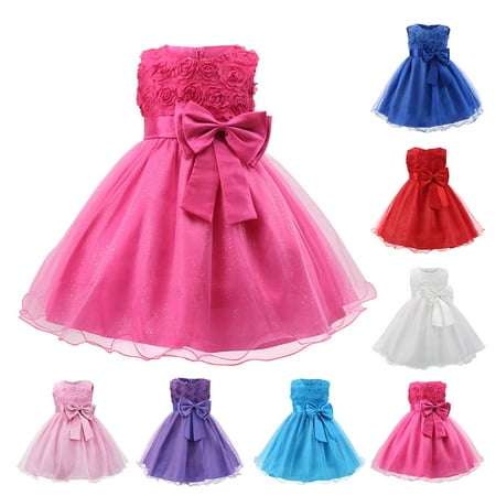 

Elainilye Fashion Dresses for Girls Sleeveless Princess Dress Bow Tie Lace Flowers Dress Mesh Peplum Dress Party Dress Sizes 1-10Y