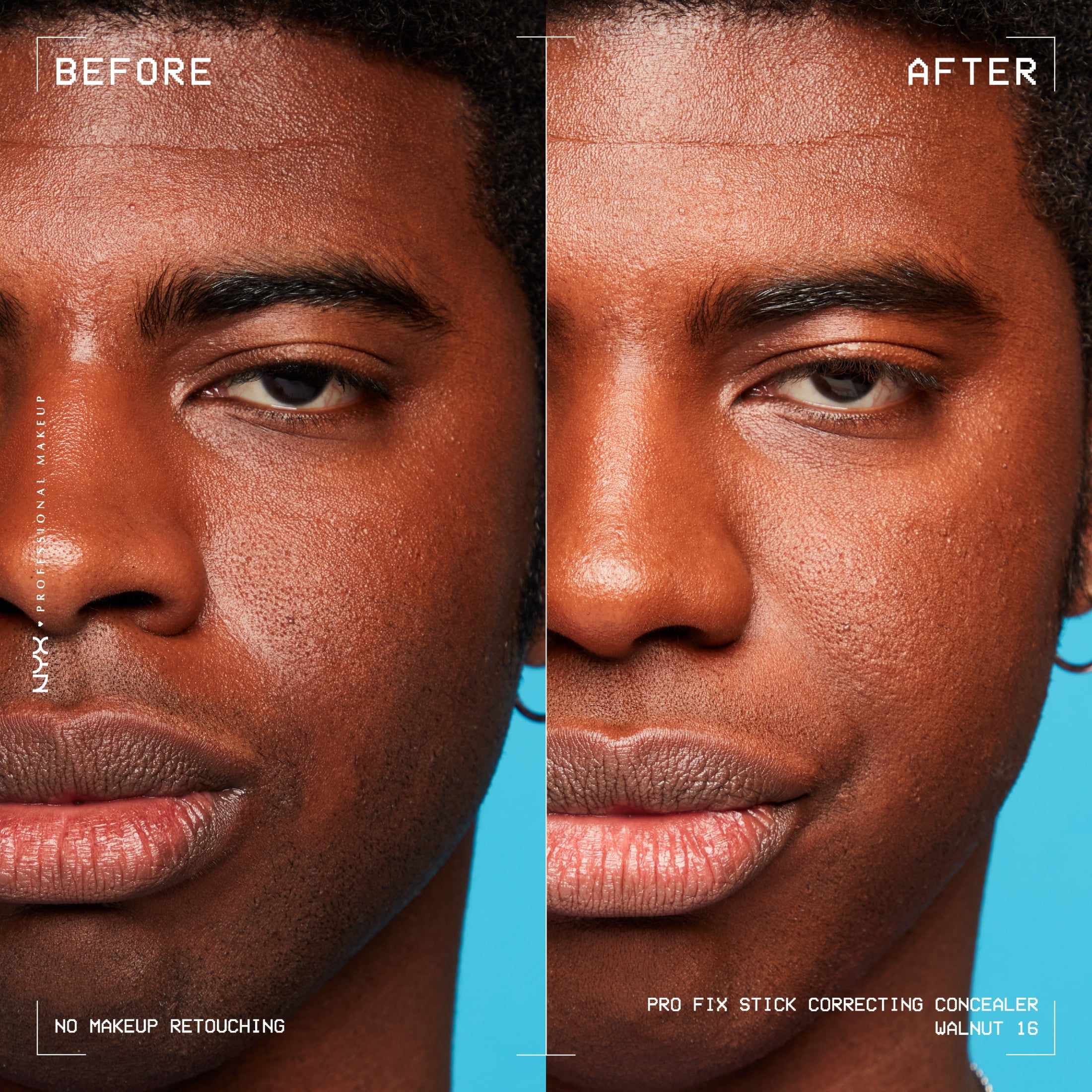NYX PROFESSIONAL MAKEUP, Cache-cernes correcteur en bâton Pro Fix, Infusé d'acide hyaluronique, Formule en crème - 16 Walnut