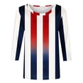 thumbnail image 6 of JTZGDY Plus Size 3/4 Length Sleeve Womens Tops Funny American Flag 4th of July Shirts Stars Stripes Patriotic Tshirts Trendy Holiday USA Flag Tunic Blouses Multicolor#03 M, 6 of 6