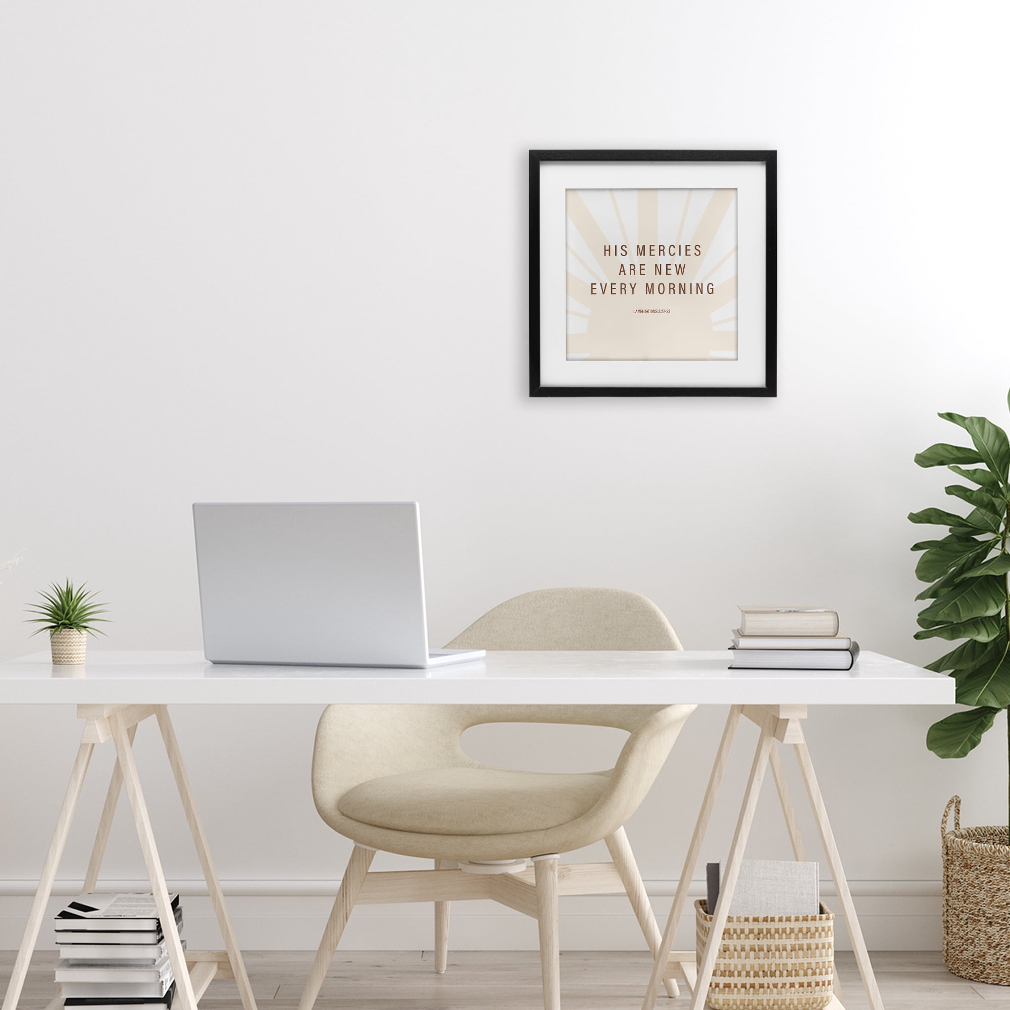 Stupell Industries His Mercies Are New Black Framed Print Under Glass, design by SD Graphics Studio