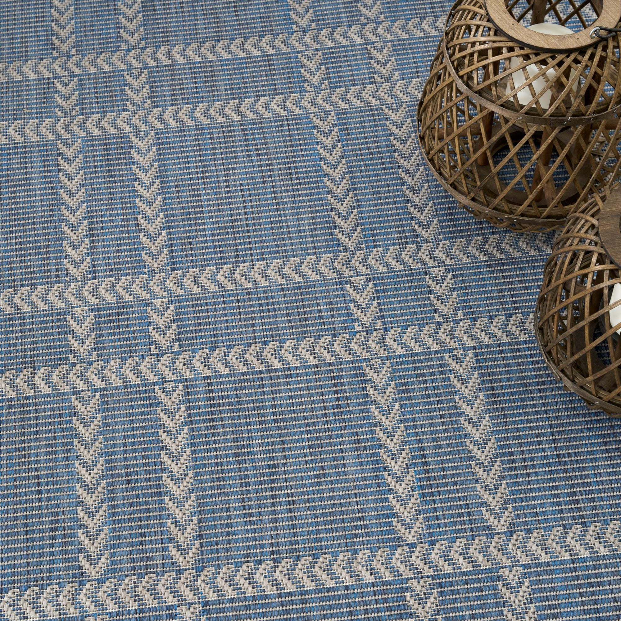 Nourison Horizon Indoor/Outdoor 10' x 14' Navy Modern Rug