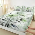 thumbnail image 3 of Erosebridal Groovy Floral Bed Sheets Set Twin Size, Watercolor Flower Twin Sheet Sets, Rustic Plant Bedding Twin Size, Lightweight Bedroom Decorative, 3pcs, 3 of 7