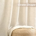 thumbnail image 3 of DriftAway Natural Linen Curtains 84 Inches Long 3 Pound Thick Semi Sheer 2 Panels Farmhouse Real Flax 3 Inch Rod Pocket Back Tab Boho Rustic Light Filtering Window Drapes for Bedroom Privacy Assured, 3 of 8