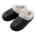 thumbnail image 5 of Vedolay Men Slippers Warm House Shoes Slip On Plush for Indoor Outdoor Black,41, 5 of 5