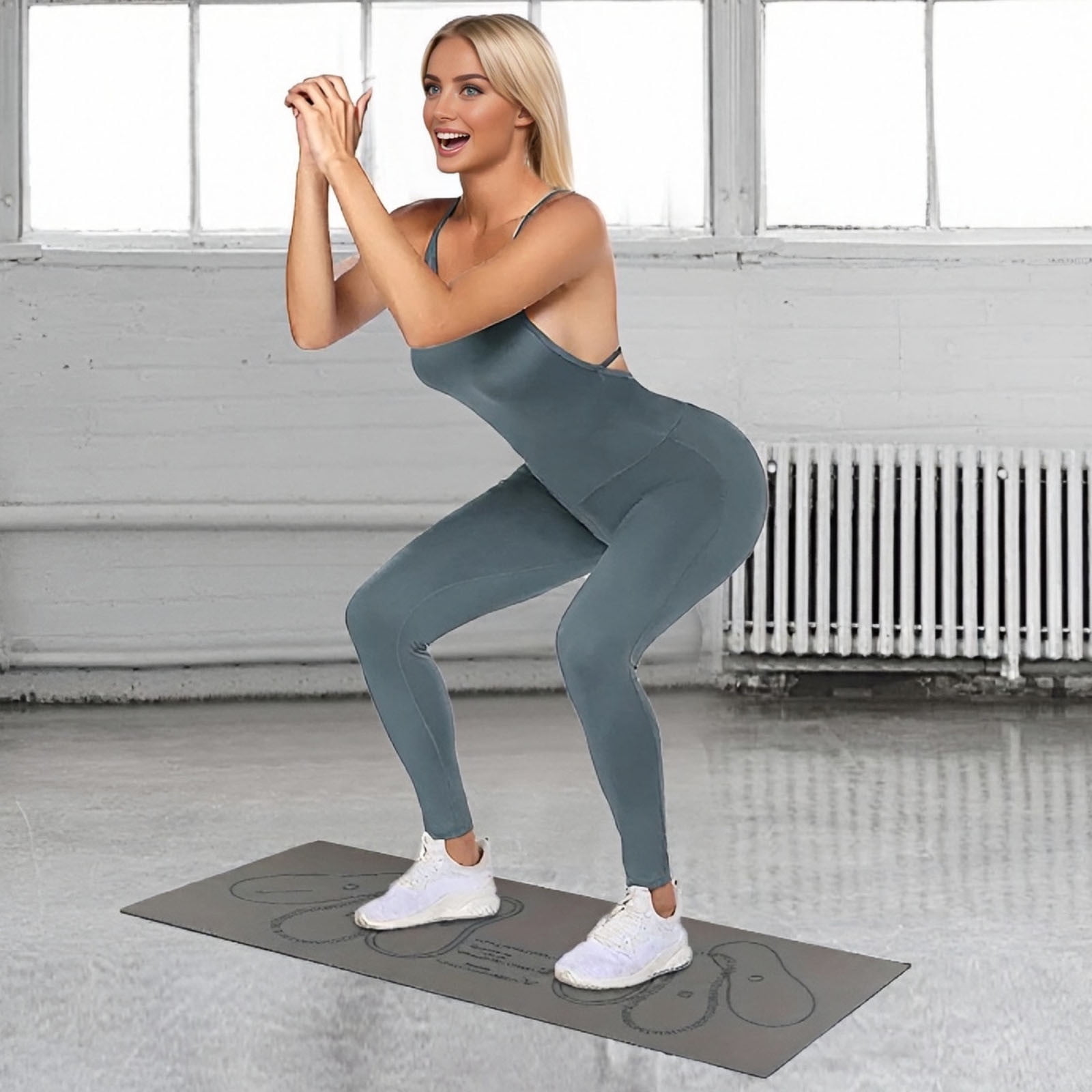 Fsxdhpcsgfc Tapis De Genou Pour Exercice, Tapis De Position Pour Pied, Tapis Auxiliaire Pour Squats, Tapis De Réduction De Bruit 80x35cm, Tapis D'Exercice Pour Squats Ou Yoga, Tapis De Gym Pour Salon