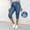 Blue, variant on Tqcoqu Women's Faux Jeans Print Capris High Waist Pull On Knit Non-Denim Pants with Decorative Pockets,Dark Gray,Women's S-XXL