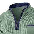 thumbnail image 3 of MOJOGO Men's Stand Collar Tops Casual Short Sleeve Quarter Zip Up Pullover Tops Summer Sports Shirts for Outdoor Activity Green 2XL, 3 of 4