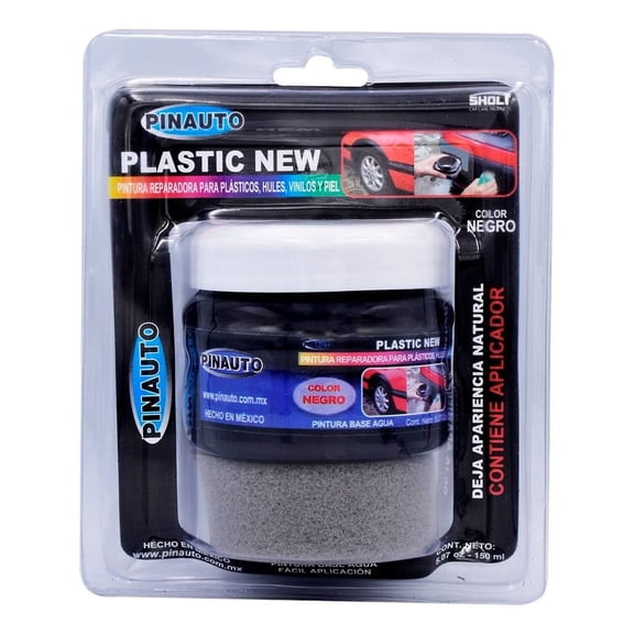 Pintura Pinauto Plastic New a Base de Agua Negro 150 ml