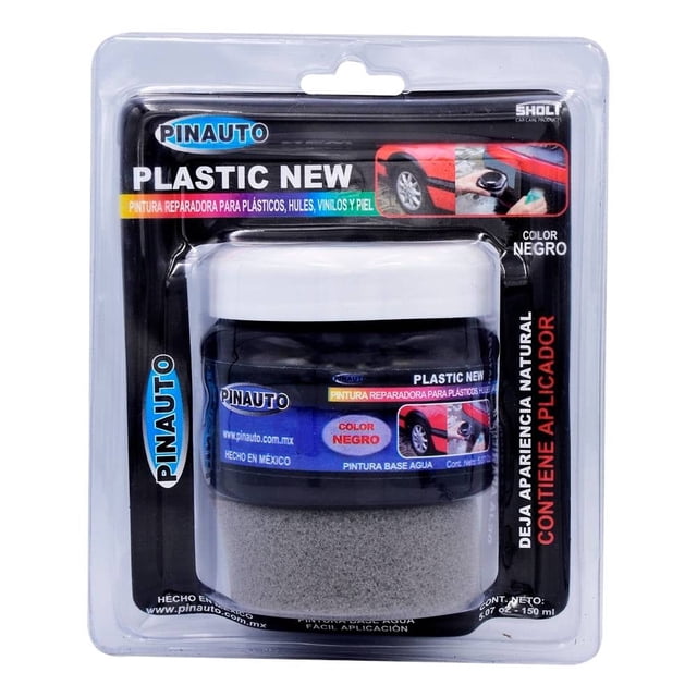 Pintura Pinauto Plastic New a Base de Agua Negro 150 ml