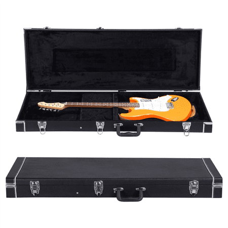 Electric Guitar Case Hard-Shell Case for Telecaster, Stratocaster Style with Lockable Latch & Storage