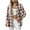 Orange, variant on Sevevn Womens Plaid Flannel Shacket Button Down Long Sleeve Casual Jackets Coats Fall Plus Size Baggy Shirts Wine XL