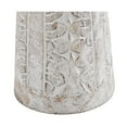 thumbnail image 5 of DecMode 3 Candle White Wood Handmade Floral Intricate Carved Pillar Candle Holder, Set of 3, 5 of 9