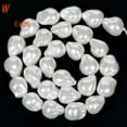 thumbnail image 1 of 1 3 5 10pcs Natural Electroplating Imitation Baroque Pearl Shell Beads Loose White Beads For Jewelry Making Diy Bracelet, 1 of 9