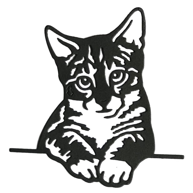 Troquel De Corte Diy De Acero Al Carbono, Troquel De Grabado En Forma De Gato, Álbumes De Recortes, Tarjetas De Navidad, Plantillas De Grabado Para Manualidades Diy Inevent HA019947-00