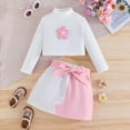 thumbnail image 2 of NIEWTR Toddler Baby Girl Fall Winter Clothes Long Sleeve Funny Contrast Color Sweatshirt Pullover Tops Pants Set Toddler Girl Outfit For 1t 2t 3t 4t 5t 6t,5Y, 2 of 3