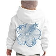 thumbnail image 3 of Thetops Big Girls Hoodie 11-12T, White Tropical Palm Tree & Hibiscus Print, 100% Polyester Lightweight Machine Washable, 3 of 8
