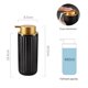 thumbnail image 2 of Dispensador de jabón de cerámica con bomba dorada, dispensador líquido de loción de manos con rayas verticales negras for champú, baño y cocina, 2 of 7