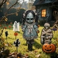 thumbnail image 4 of Halloween Outdoor Decorations Scare Crow Signs 8 Pack Acrylic Cutouts for Window & Yard Display Skeleton Pumpkin Design for Holiday Scenes, 4 of 4