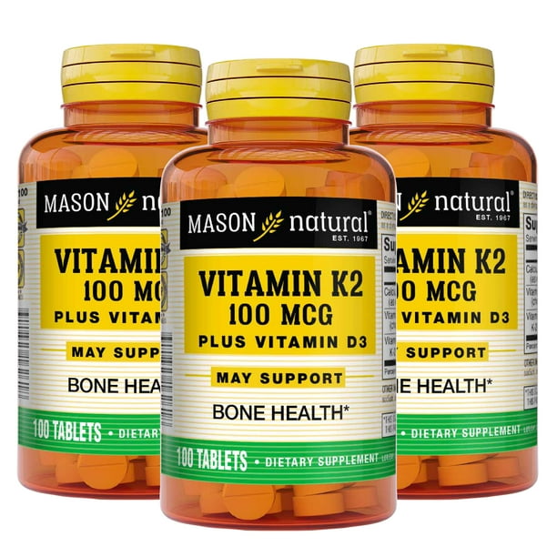 Mason Natural Vitamin K2 100 mcg plus Vitamin D3 Supports Bone