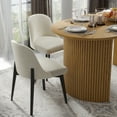 thumbnail image 2 of Upholstered Wood Side Chairs Dining Chairs Modern Living Room Kitchen Chairs, Black (Set of 2), 2 of 7