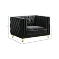 thumbnail image 3 of Meridian Furniture Michelle Black Velvet Chair, 3 of 10