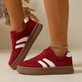 thumbnail image 4 of Women Classic Retro Gum Sole Fashion Sneakers Casual Tennis Skate Shoe Genuine Faux Leather Walking Footwear Anti Slip Trainers, 4 of 6