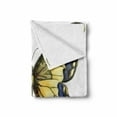 thumbnail image 2 of Swallowtail Butterfly Soft Flannel Fleece Throw Blanket, Common Yellow Papilio Machaon in Watercolors Fragile Beauty, Cozy Plush for Indoor and Outdoor Use, 60" x 80", Yellow Blue Black, by Ambesonne, 2 of 6