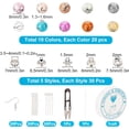 thumbnail image 6 of 350Pcs Glass Beads for Jewelry Making kit 10 Colors 8mm Baking Painted Drawbench Glass Beads 5 Styles Alloy Spacer Beads & Crystal Thread & Scissors, 6 of 8