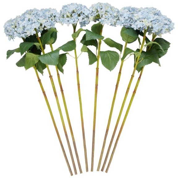 33" Plastic Floral Tall Hydrangea Artificial Flower Stem, by DecMode (8 Count)