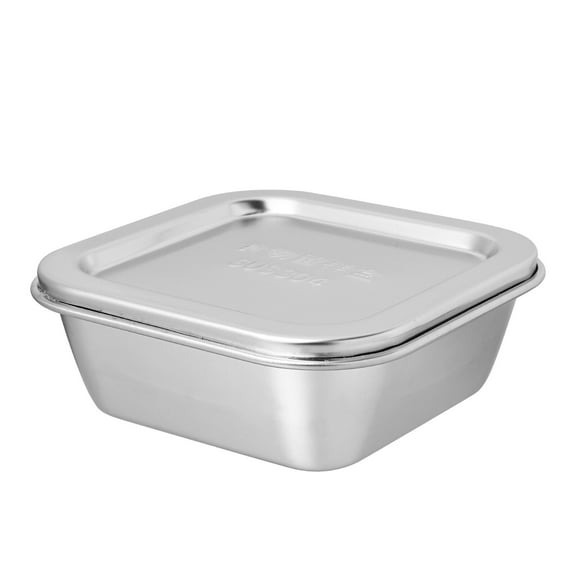 FONDOTIN 1Pack 12x12cm Stainless Steel Butter Crock for Kitchen Decor and Odor Prevention with Dustproof