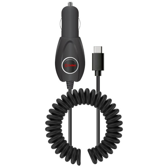 Cellet Car Charger for iPhone 15 - 15W Fast Charging Type-C (USB-C) Auto Power Adapter - (5.7 Feet)