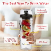 Brimma Leak Proof Fruit Infuser Water Bottle, Large 32 Oz.