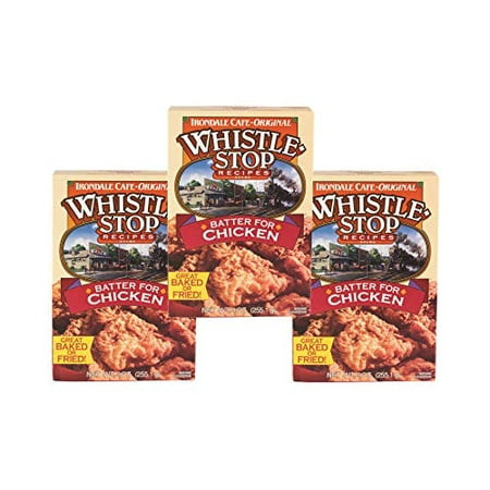 Whistle Stop Cafe Recipes Batter Mix for Chicken or Seafood, Baked or Fried- Three 9 oz. Boxes