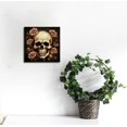 thumbnail image 2 of RUIYC Skull Canvas Wall Art Decor Sets Human Skull Head Skeleton with Vintage Rose Rustic Gothic Art Prints for Home Boys Room Bedroom Living Room Halloween Day of the Dead 16x16in, 2 of 4