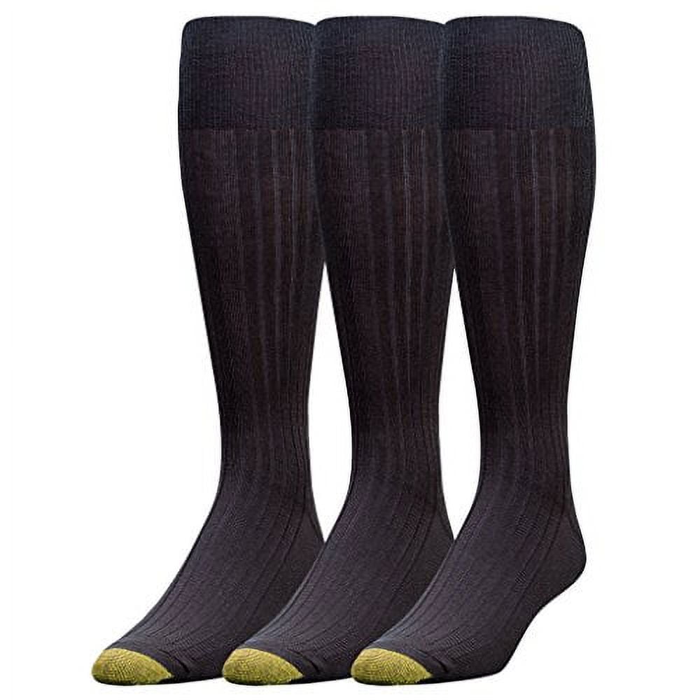 Gold Toe Men's Mild Compression Over the Calf Rib Socks, 8-15 mmHg, Fits Shoe Sizes 6-12.5, Black - Walmart.com Gold Toe Men's Mild Compression Over the Calf Rib Socks, 8-15 mmHg, Fits Shoe Sizes 6-12.5, Black - Walmart.com
