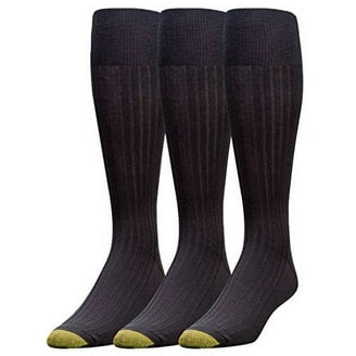 GOLDTOE Men's Nylon Ribbed Over the Calf Dress Socks, 3 Pack, Extended  Sizes 12-16 - Walmart.com