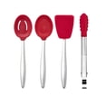 thumbnail image 3 of Cuisipro Piccolo Tools Cooking Set, Silicone and Steel, Red (8" Spoon, 8"Slotted-Spoon,Turner,Tongs), 3 of 3