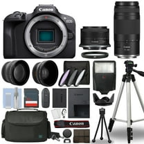 Canon EOS R100 Mirrorless Camera 4 Lens 18-45mm   75-300mm 32GB Top Value Kit