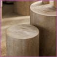 thumbnail image 2 of Rustic Wood 3-Piece Coffee Table Set: Nesting End/Plant Stands, Space-Saving Multi-Purpose Accents, 2 of 9