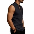 thumbnail image 4 of Guluxicc Men's Tank Tops Drawstring Tie Neck Solid Color Sleeveless Tops Summer Outdoor Casual Beach Shirts, 4 of 8