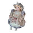 thumbnail image 2 of Muñeca de cerámica Strade Fareast Limited con vestido figura en miniatura rojo, 2 of 5