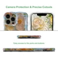 thumbnail image 3 of Oil Painting Flower Compatible with iPhone 14 Pro Max Case, with Bracelet Chain, Colorful Retro Floral Cute Curly Wave Frame Women Girls Cover for Apple 14 Pro Max (Green), 3 of 11