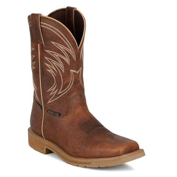 Justin Boot Company Men`s Justin Daywork Pecan 11In Top Square Steel Toe Work Boot Pecan 12 D