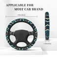 thumbnail image 6 of YFYANG Universal Elastic Vintage Blue Decorative Stripes Car Steering Wheel Cover, Non-Slip Sweat Absorbent, 6 of 8