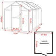 thumbnail image 6 of VEIKOUS 8' x 6' Greenhouse for Outdoor Heavy Duty Polycarbonate Garden Plants Greenhouse Kit w/ Aluminum Frame, Lockable Door and Window, Grey, 6 of 7