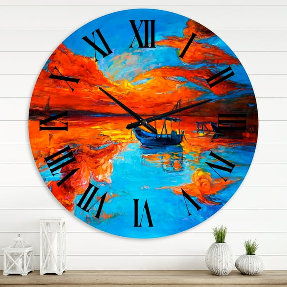 Designart 1 in Quartz Coastal Wall Clock