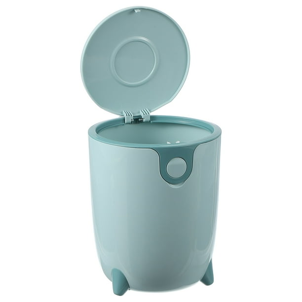 Bote de Basura Mini de Escritorio Uxcell Tipo Presión con Tapa (Azul)