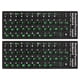 thumbnail image 1 of Etiquetas de teclado ruso Etiquetas de teclado para PC Fondo negro con letras verdes y blancas 2 piezas, 1 of 3