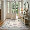 thumbnail image 5 of Lahome Decor 5'x7'Modern Oushak Washable Rugs,5x7ft Boho Area Rug for Living Room,Stain Resistant Soft Bedroom Rug, Ultra-Thin Cream Colorful Vintage Floral Rugs for Farmhouse Dining Room,Blue, 5 of 9